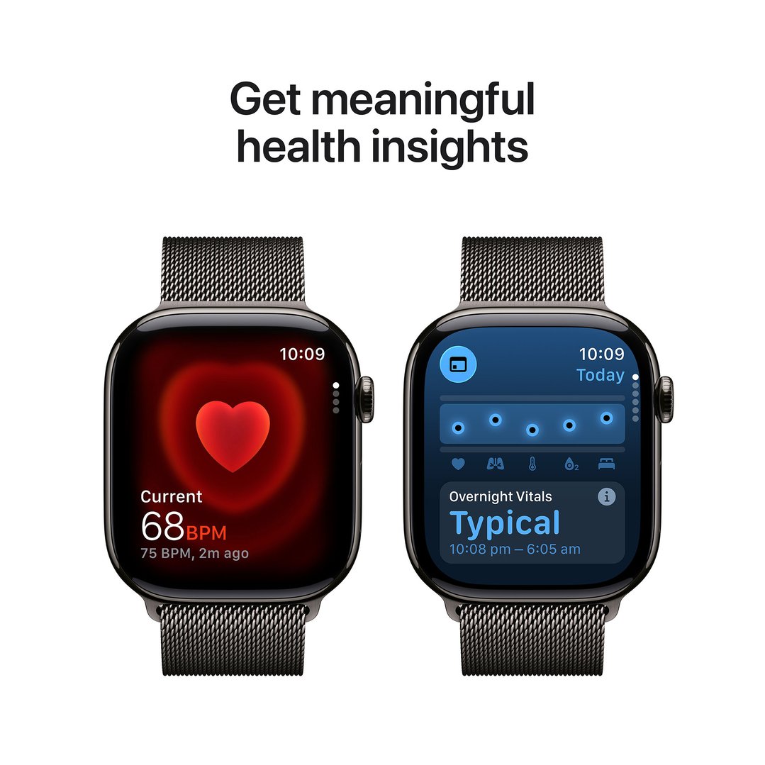 Apple Watch Series 11 46mm Slate Titanium Case GPS + Cellular Slate Milanese Loop (M/L) MFD44X/A