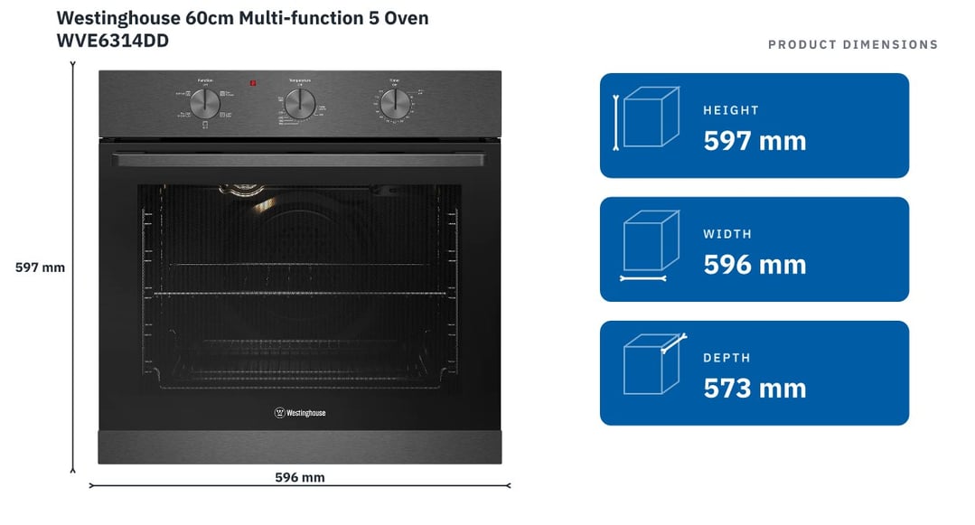 Westinghouse 60cm Multi-function 5 Oven WVE6314DD