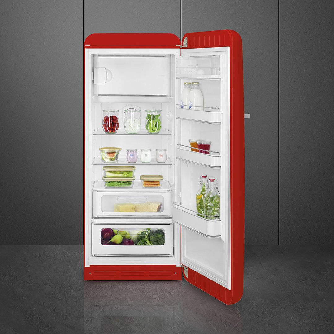 Smeg FAB 28 50’S Style Retro Refrigerator, Right Hand - Red FAB28RRD5AU