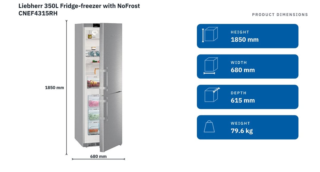 Liebherr 350L Fridge-freezer with NoFrost CNEF4315RH