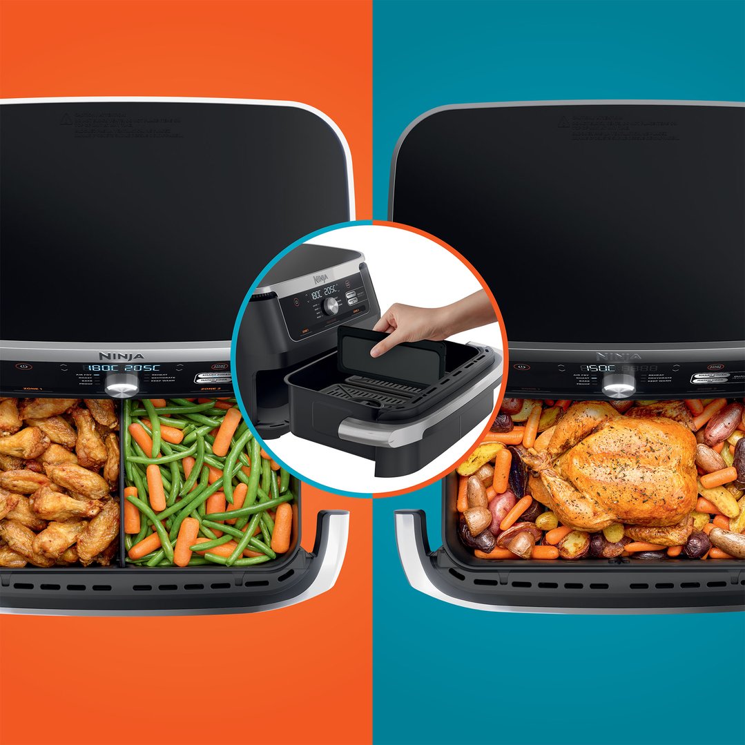 Ninja XXXL FlexDrawer Air Fryer, Black/Silver AF500