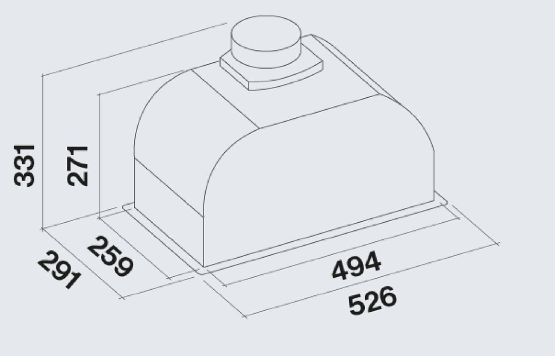 Falmec Gruppo Incasso Plus - 60cm Undermount Stainless White F3GI60W2