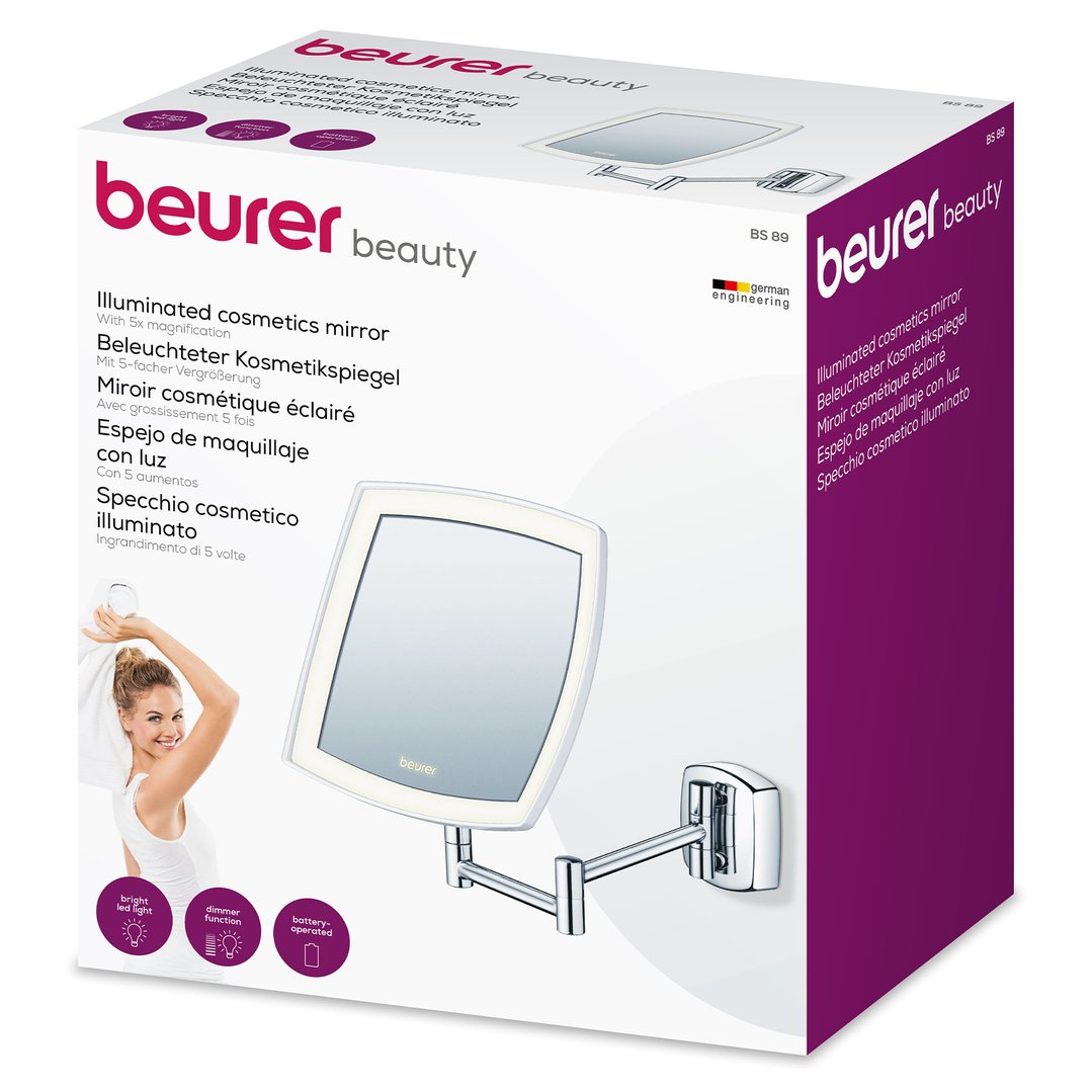 Beurer LED Illuminated Cosmetic Mirror with Extendable Arm BS89