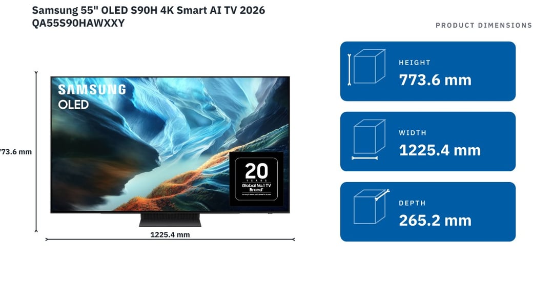 Samsung 55" OLED S90H 4K Smart AI TV 2026 QA55S90HAWXXY