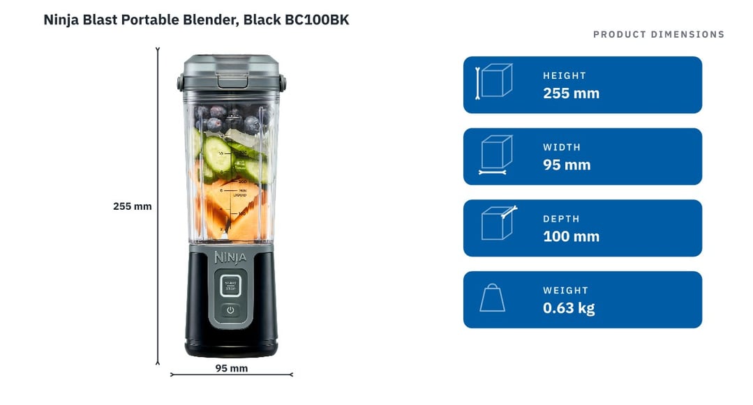 Ninja Blast Portable Blender, Black BC100BK