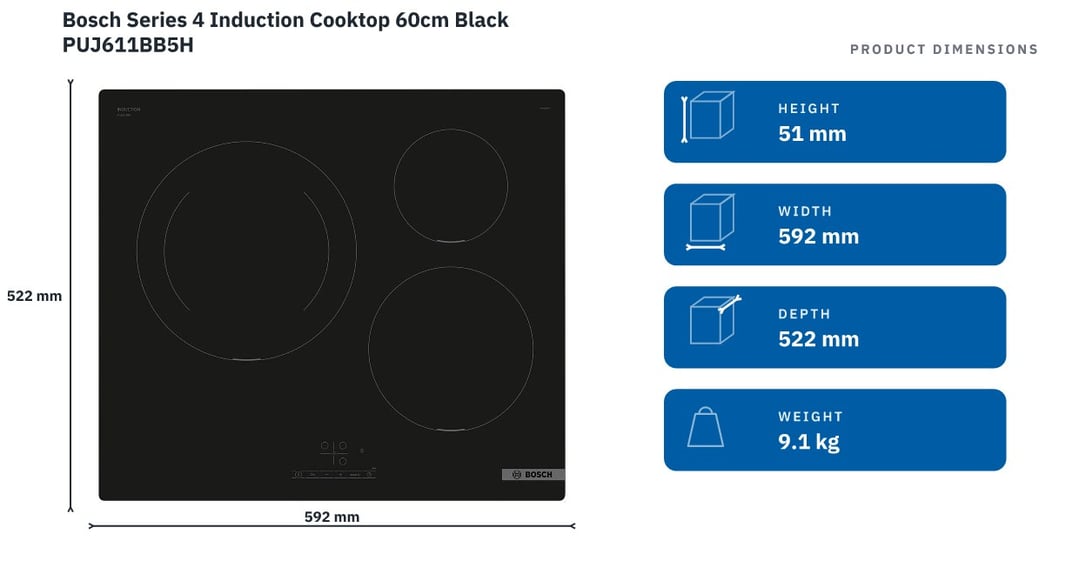 Bosch Series 4 Induction Cooktop 60cm Black PUJ611BB5H