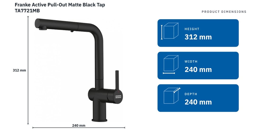 Franke Active Pull-Out Matte Black Tap TA7721MB