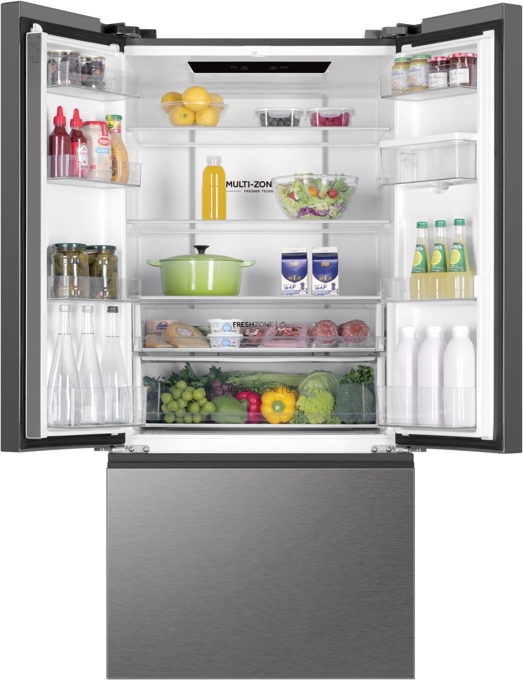 Haier 509L 500 Series French Door Refrigerator Freezer Satina HRF510FHS