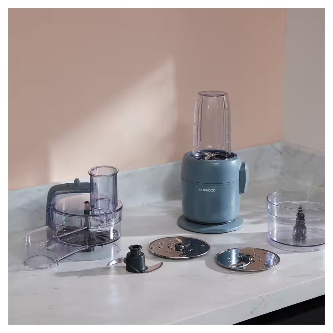 Kenwood MultiPro Go Blend Food Processor and accessories on a kitchen counter