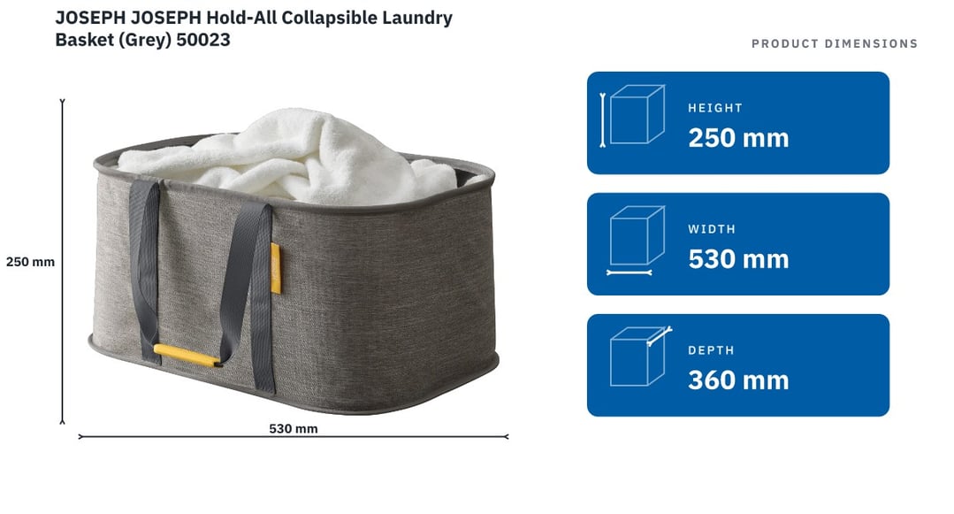 JOSEPH JOSEPH Hold-All Collapsible Laundry Basket (Grey) 50023