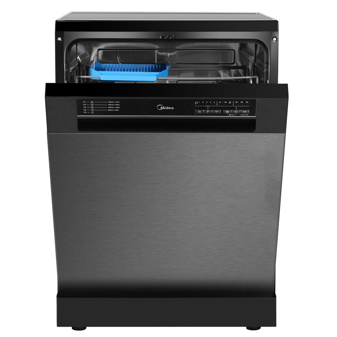 Midea 14 Place Setting Freestanding Dishwasher - Black Stainless Steel MDWPF1433FBS-WG