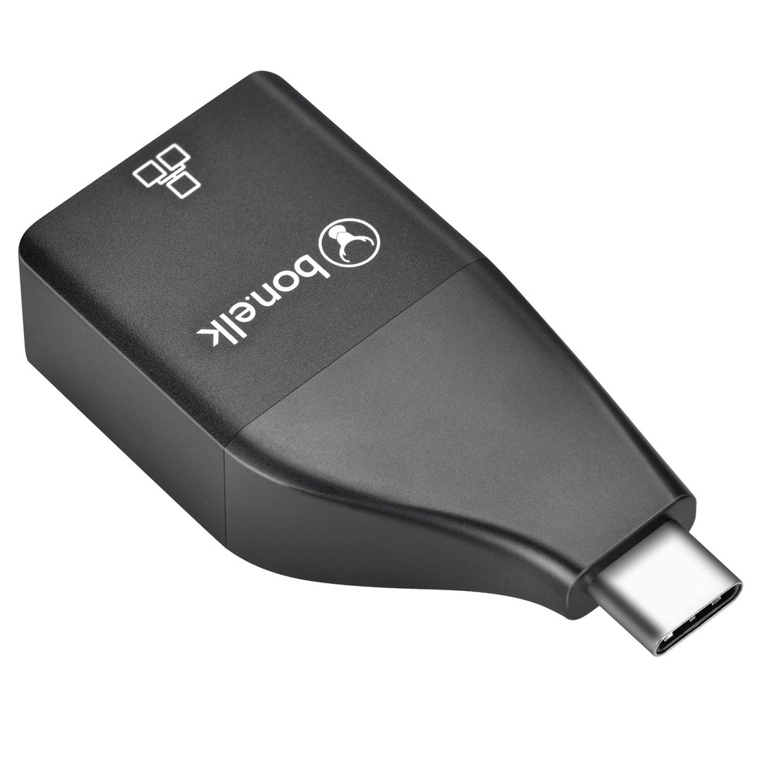 Bonelk USB-C to Gigabit Adapter Black ELK-80064-R