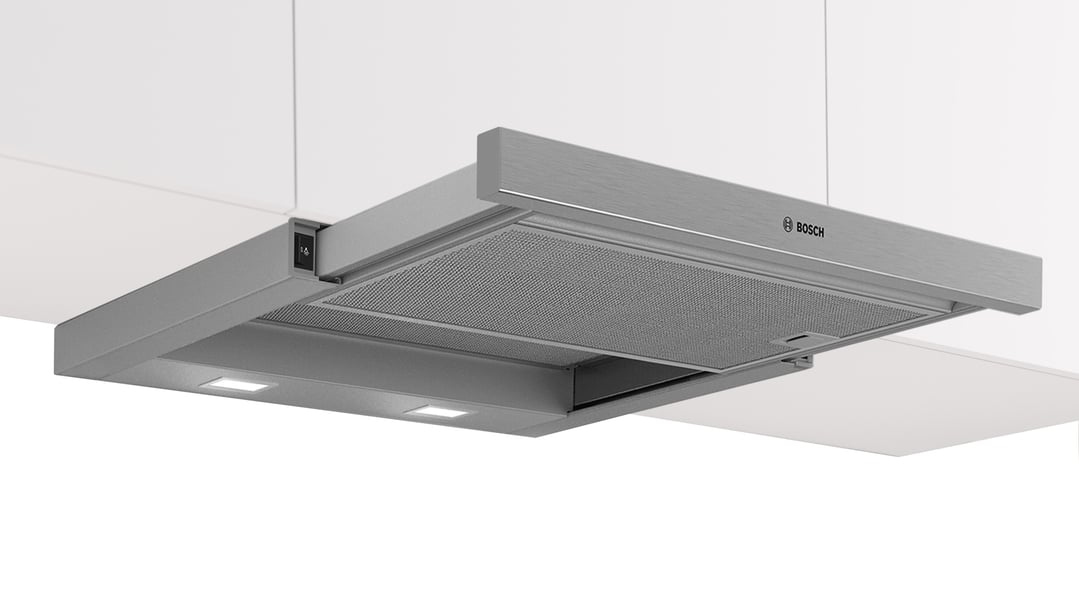 Bosch Series 2, 60cm Slideout Rangehood, Silver Metallic DFM064W55A