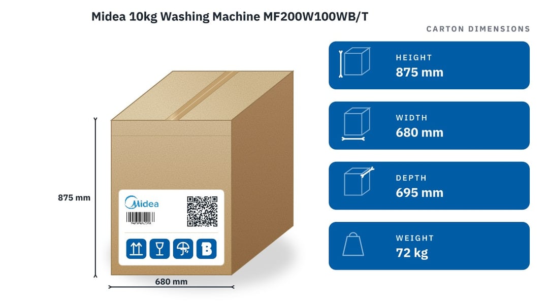 Midea 10kg Washing Machine MF200W100WB/T