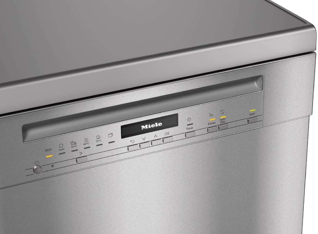 Miele 60cm Freestanding Dishwasher with AutoOpen Drying and Automatic Dispensing PowerDisk CleanSteel G7130SCCLST