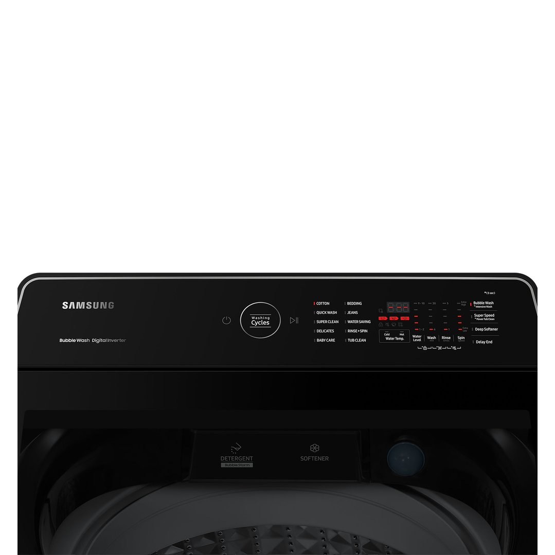 Samsung 9kg Top Load Washer - Black WA90CG6745BV