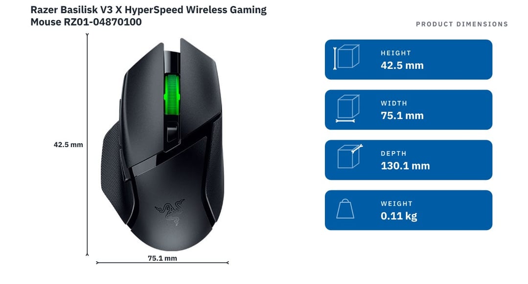 Razer Basilisk V3 X HyperSpeed Wireless Gaming Mouse RZ01-04870100