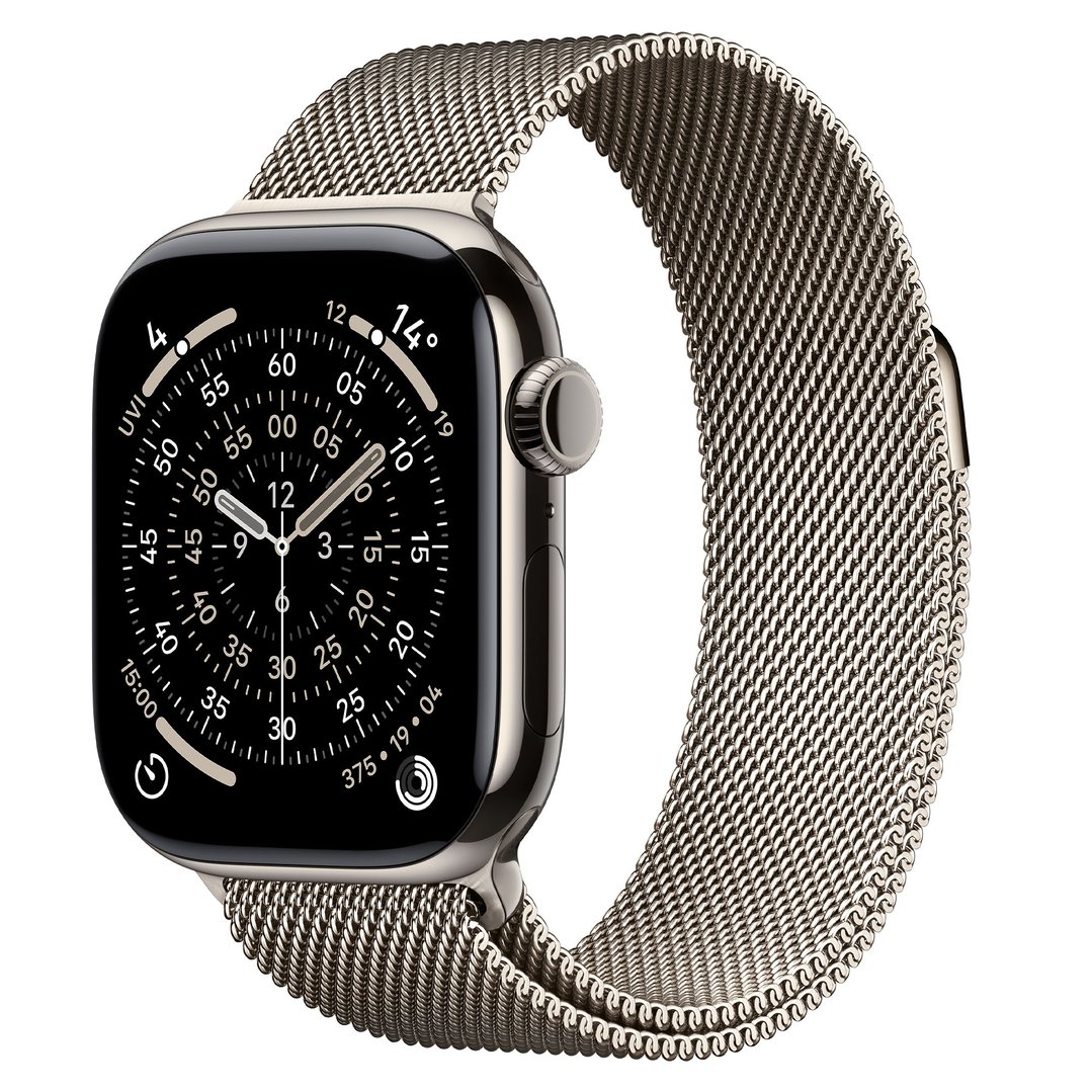 Apple Watch Series 11 42mm Natural Titanium Case GPS + Cellular Natural Milanese Loop MF8P4X/A