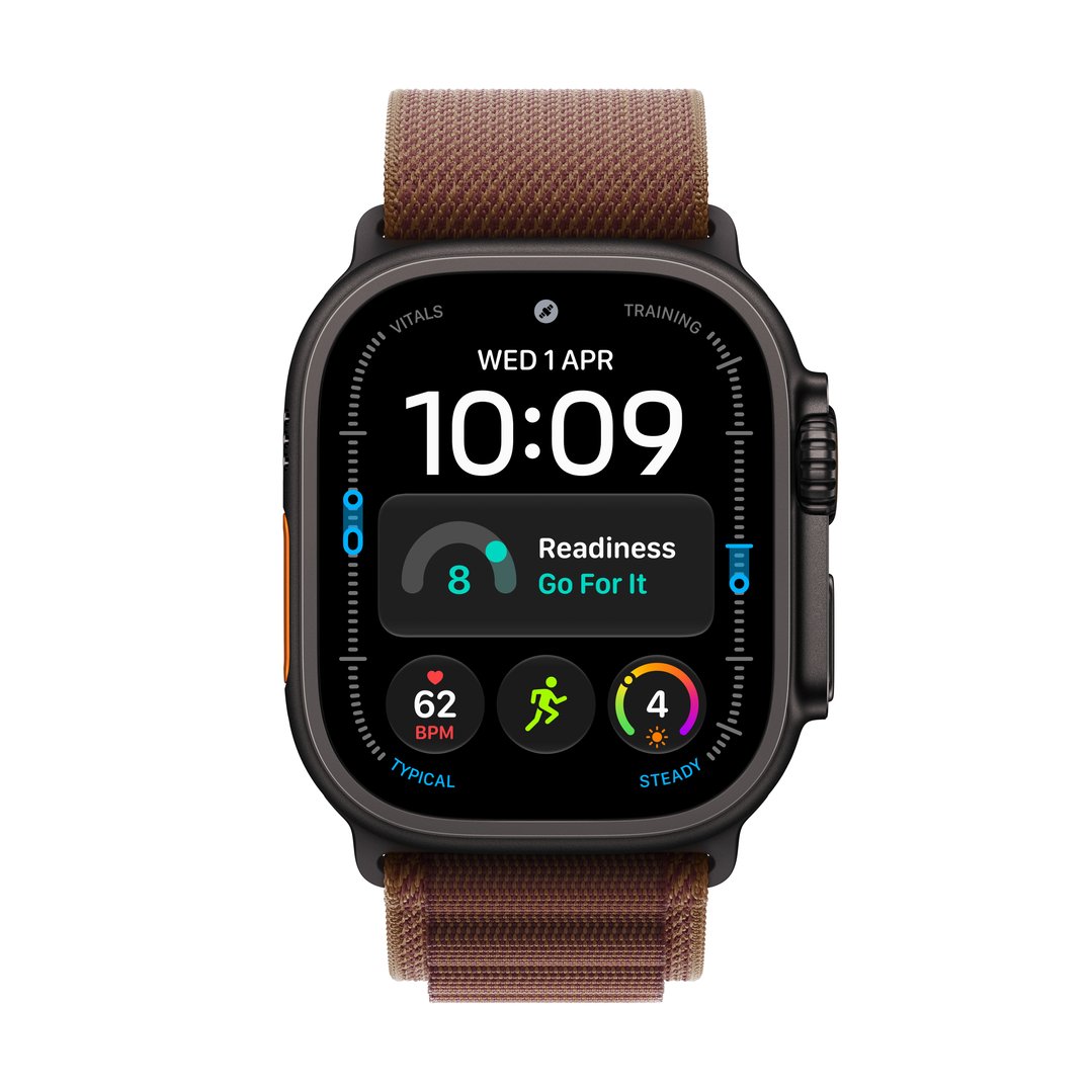 Apple Watch Ultra 4 GPS + Cellular 49mm Black Titanium Case with Burgundy Alpine Loop - L MJC24X/A