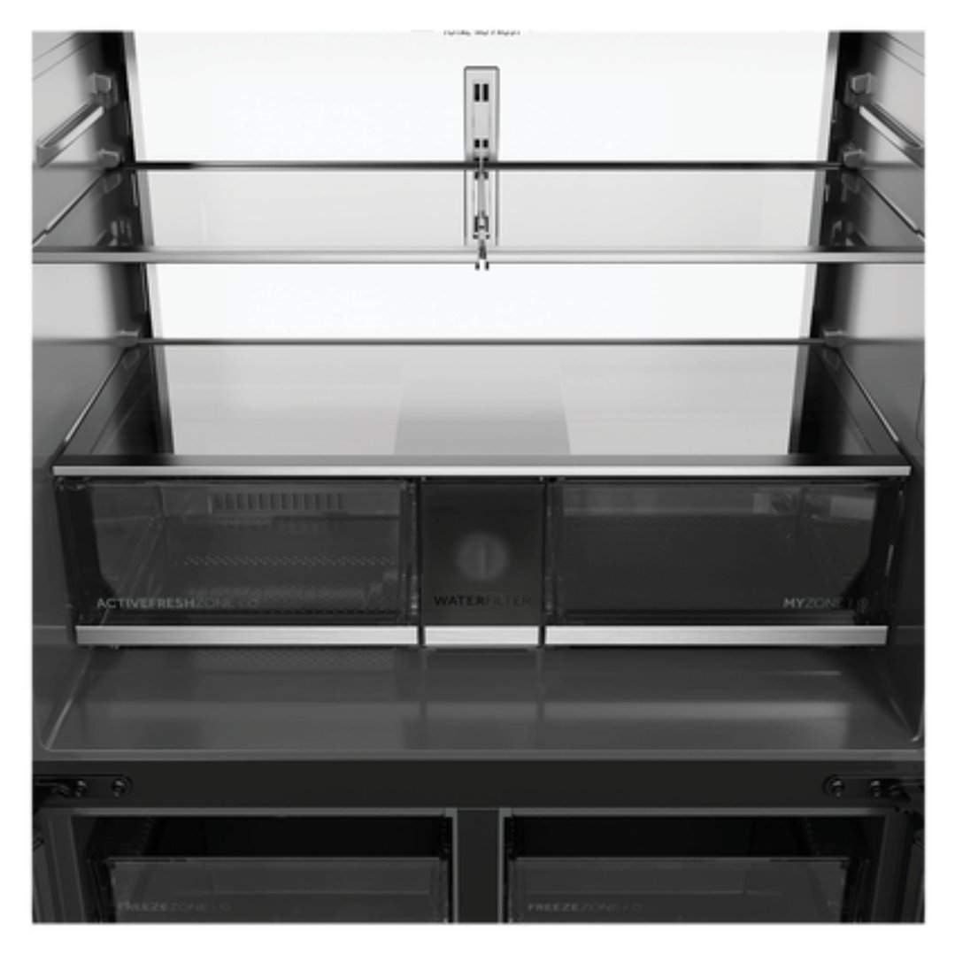 Haier 624L, Quad Door Refrigerator Freezer, Ice & Water, Plumbed, Satina HRF690YZS