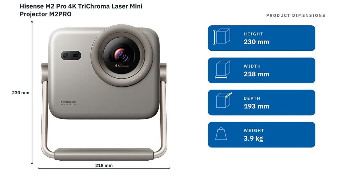 Hisense M2 Pro 4K TriChroma Laser Mini Projector M2PRO