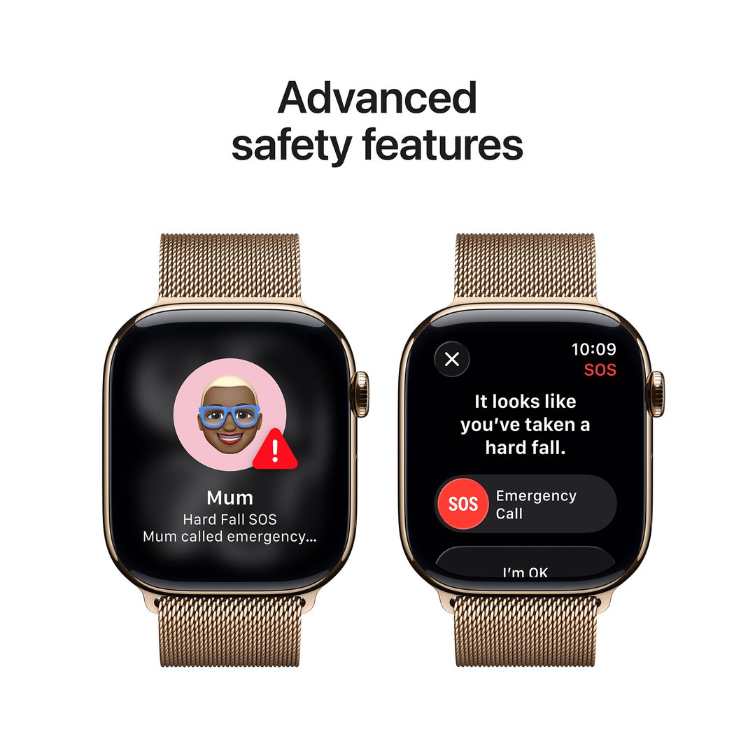 Apple Watch Series 11 46mm Gold Titanium Case GPS + Cellular Gold Milanese Loop (S/M) MFD74X/A