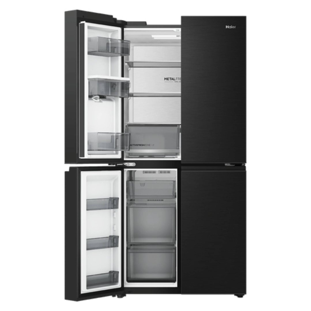 Haier 574L, Quad Door Refrigerator Freezer, Water, Non-Plumbed, Black HRF590YHC