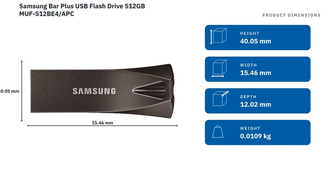 Samsung Bar Plus USB Flash Drive 512GB MUF-512BE4/APC