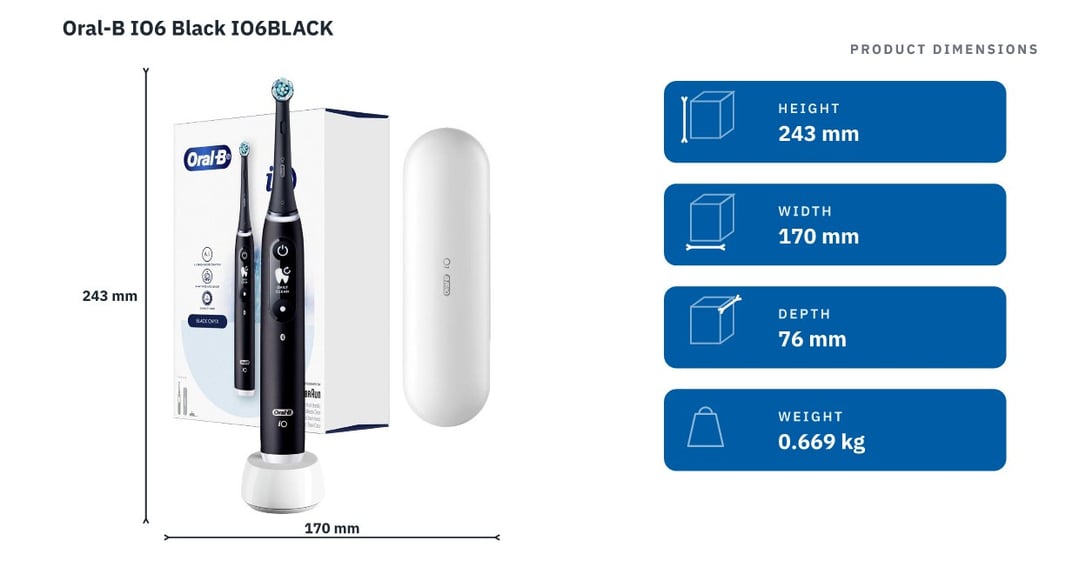 Oral-B IO6 Black IO6BLACK — product dimensions