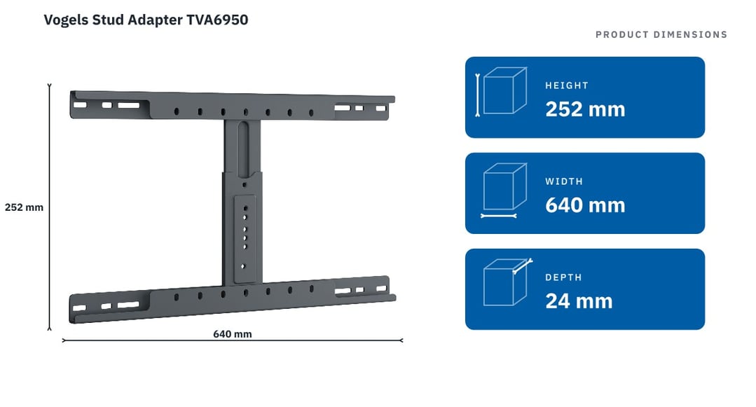 Vogels Stud Adapter TVA6950 — product dimensions