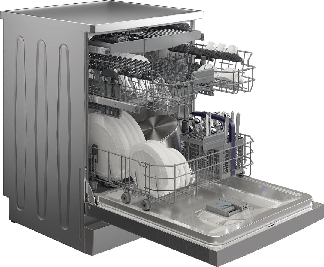 Beko 16 Place Setting Freestanding Dishwasher, Stainless Steel BDFB1630X