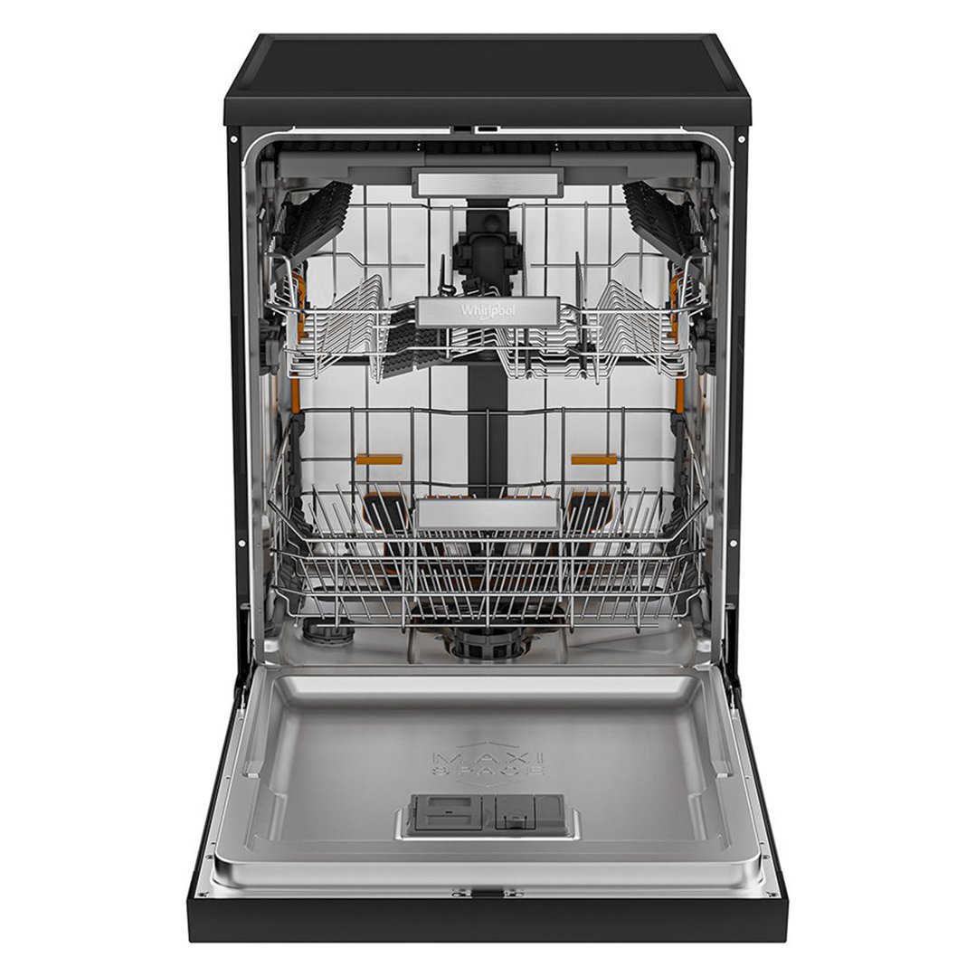 Whirlpool 60cm Power Clean Pro Maxi Tub 14 Place Setting Free Standing Dishwasher - Black WDFS3R4PBSAU