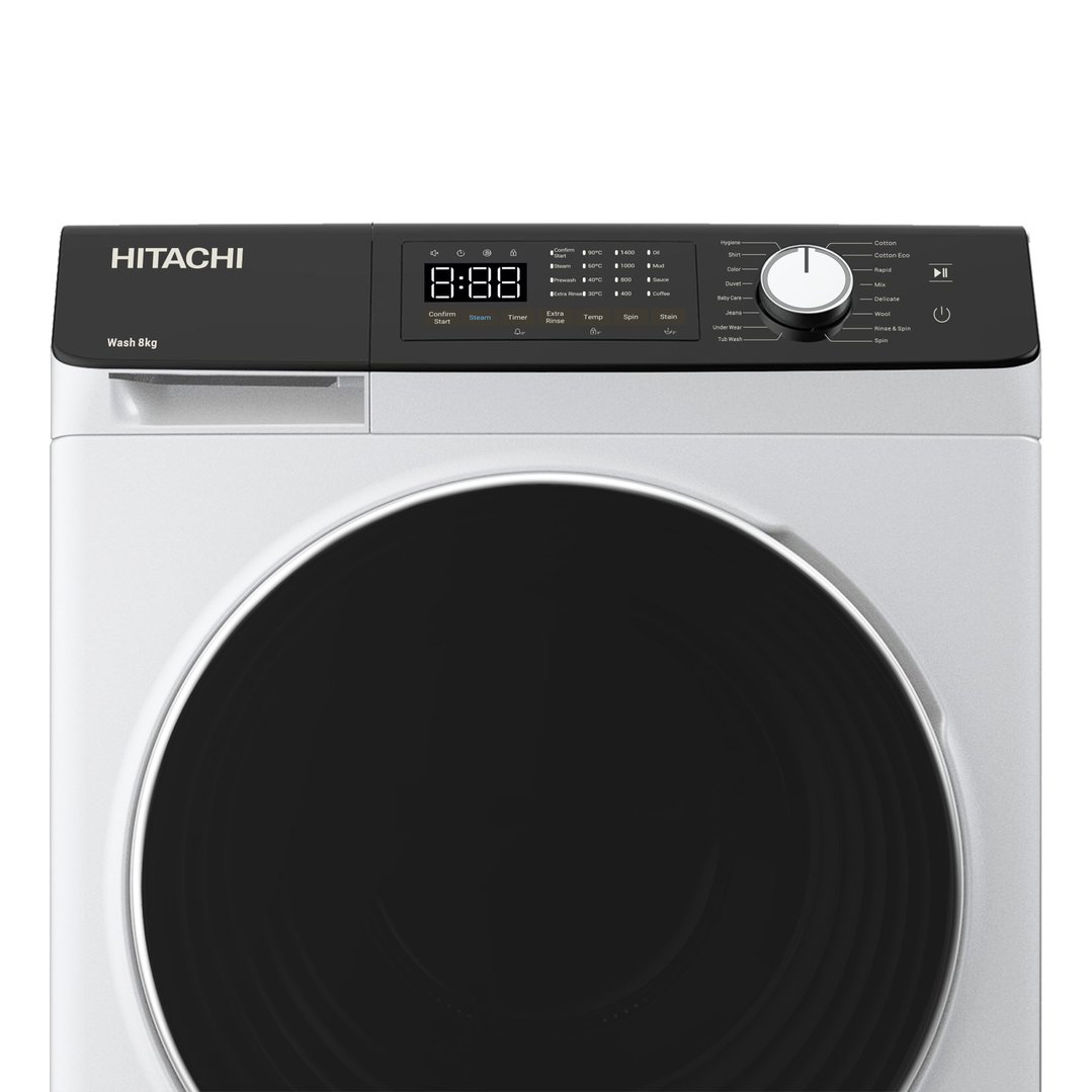 Hitachi 8kg White Front Loading Washing Machine BD-804HVOWAU
