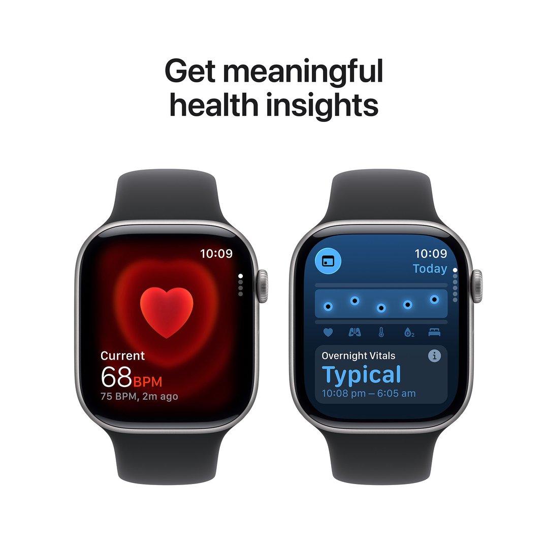 Apple Watch Series 11 46mm Space Grey Aluminium Case GPS Sport Band (M/L) (Black) MEV44X/A