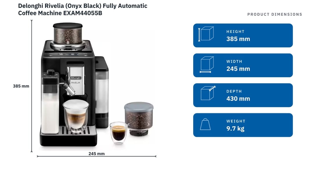 Delonghi Rivelia (Onyx Black) Fully Automatic Coffee Machine EXAM44055B