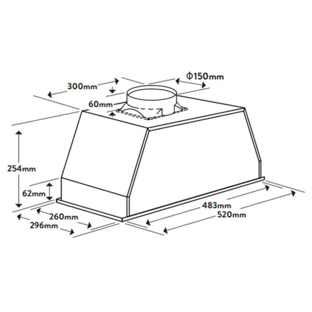 Omega 52cm Undermount Rangehood ORU52MB