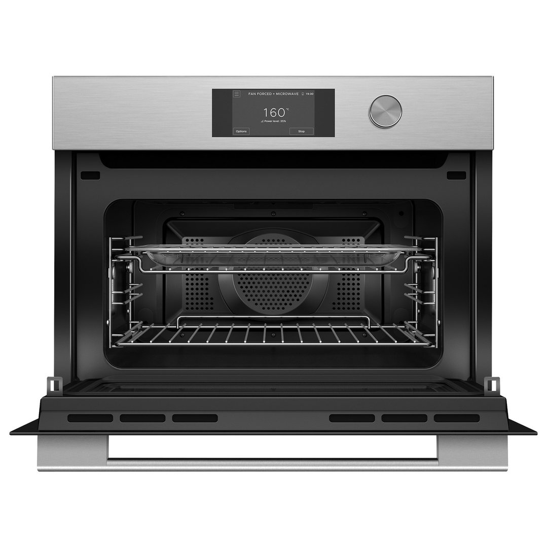 Fisher & Paykel 60cm Contemporary Compact Combi-Microwave Oven, Brushed Silver OM60NCTDX5