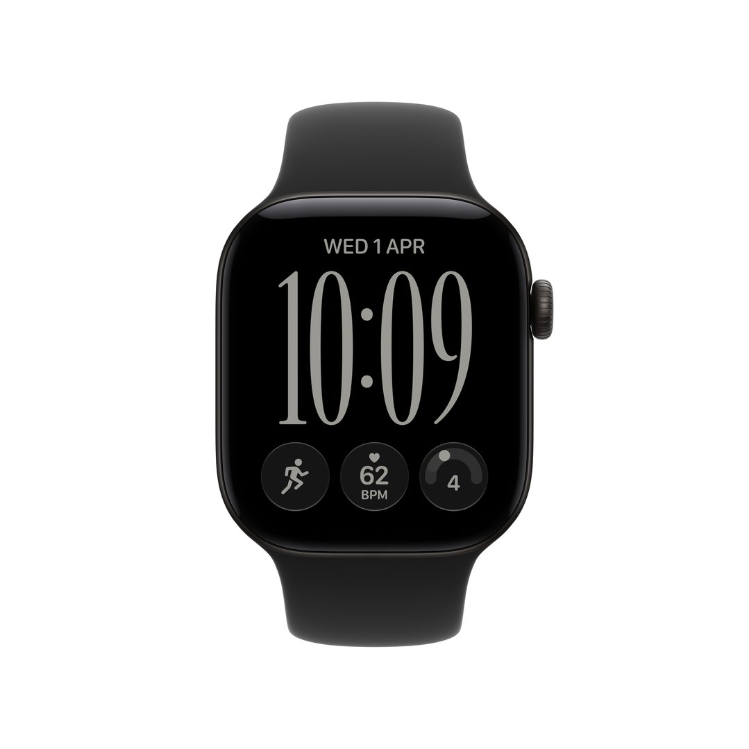 Apple Watch Series 12 GPS + Cellular 42mm Black Aluminum Case with Black Sport Band - S/M MJG04X/A