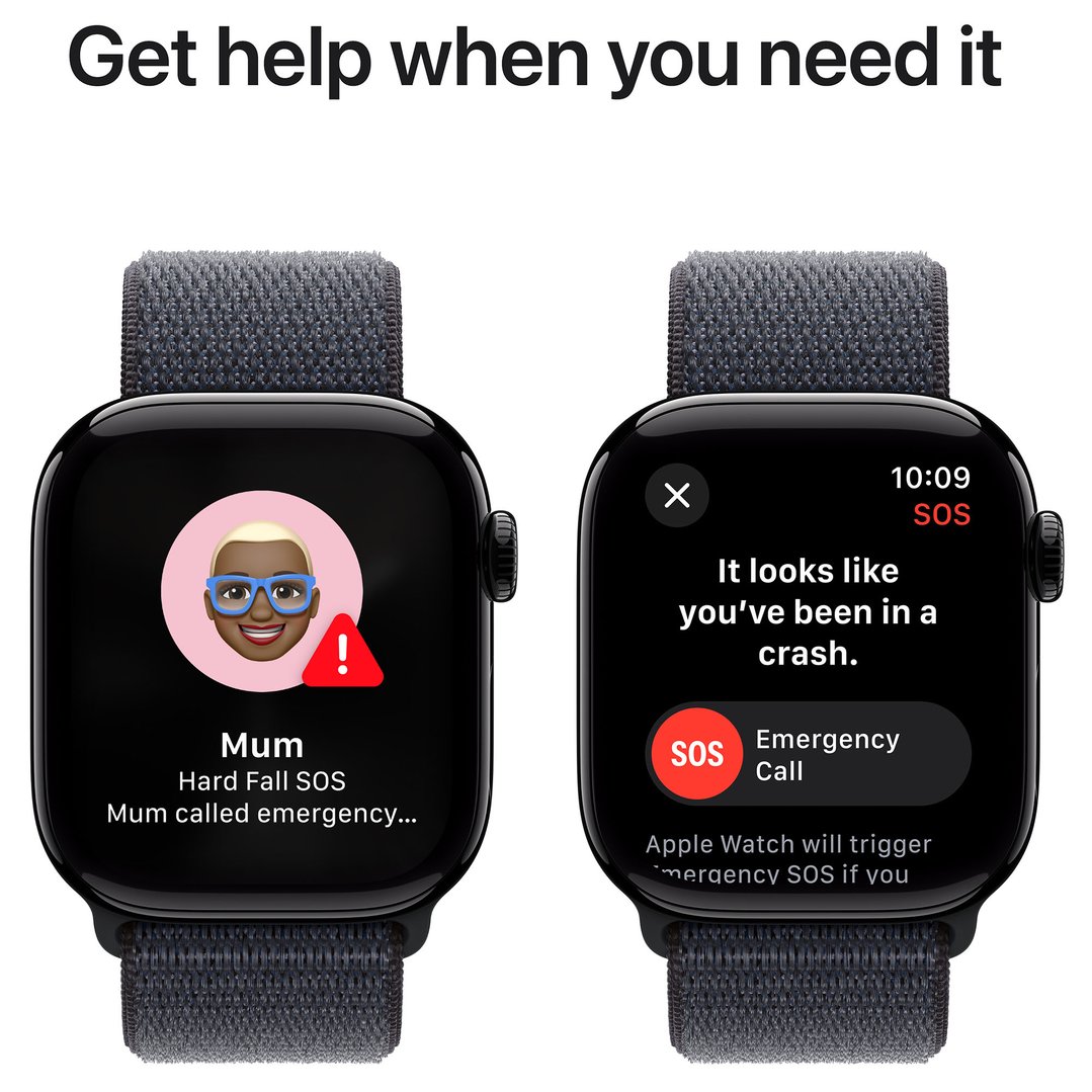 Apple Watch Series 10 46mm Jet Black Aluminium Case GPS + Cellular Sport Loop (Ink) MWY53ZP/A
