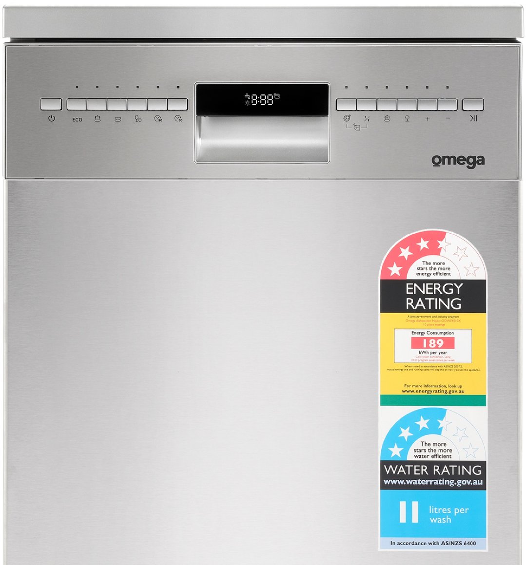 Omega 45cm Freestanding Dishwasher Stainless Steel ODWF4510X