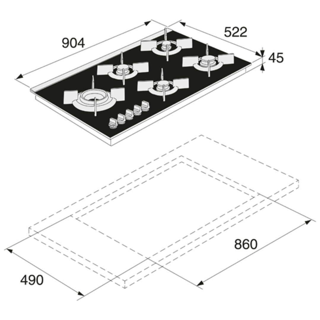 ASKO 90cm Pro Series304 Grade Stainless SteelGas Cooktop HG1995SD
