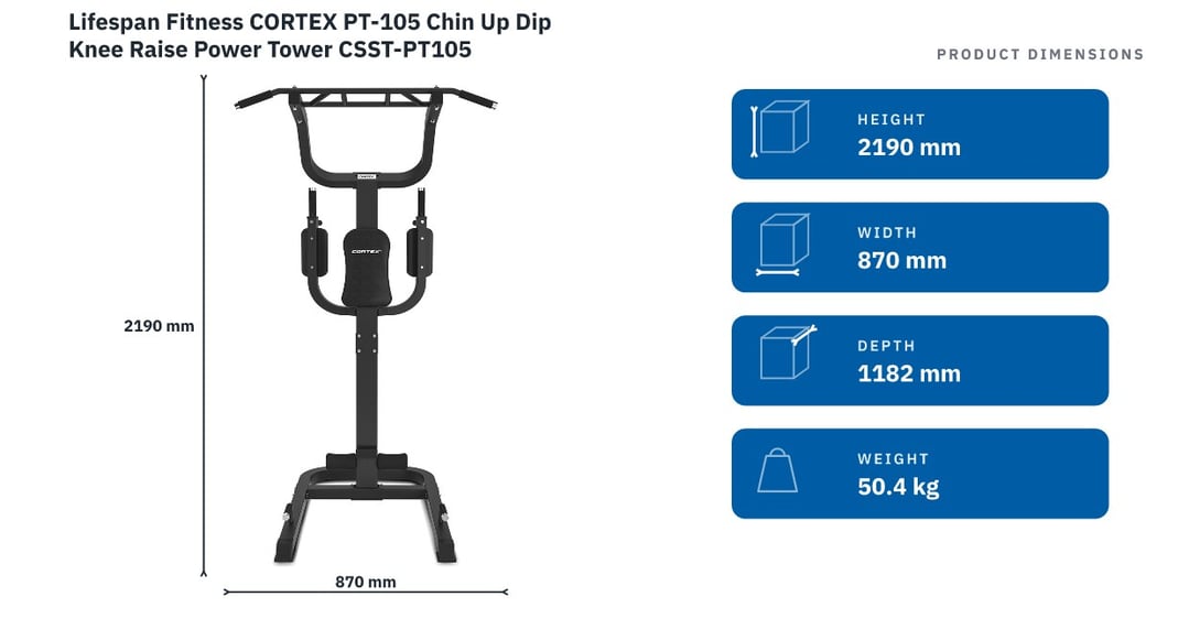 Lifespan Fitness CORTEX PT-105 Chin Up Dip Knee Raise Power Tower CSST-PT105