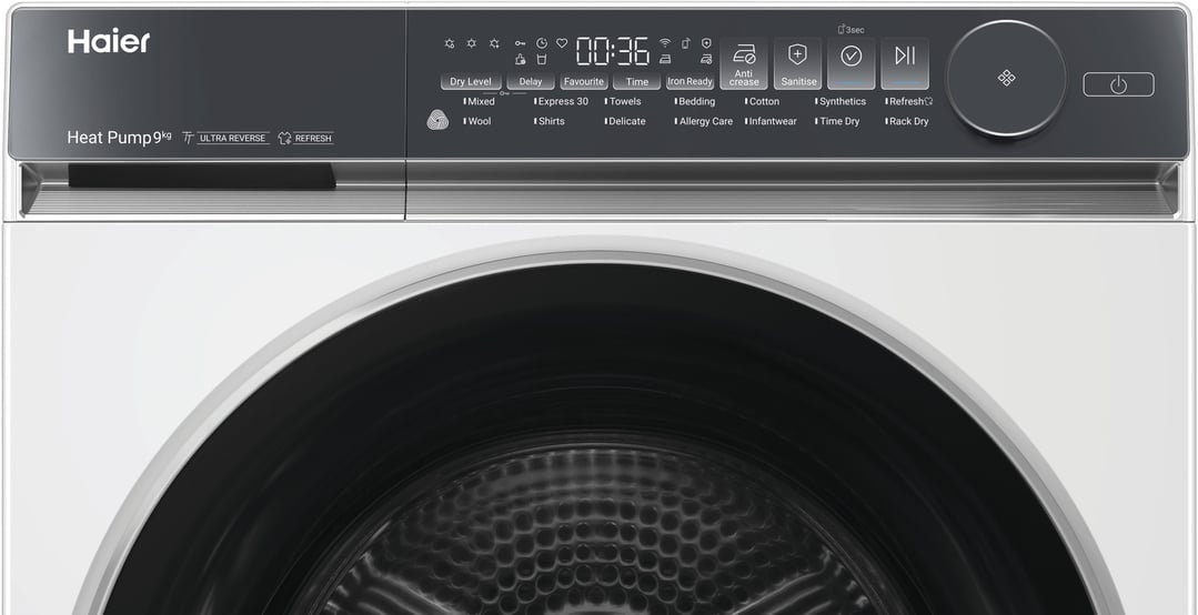 Haier 9kg 500 Series White Heat Pump Dryer HDHP90NW1