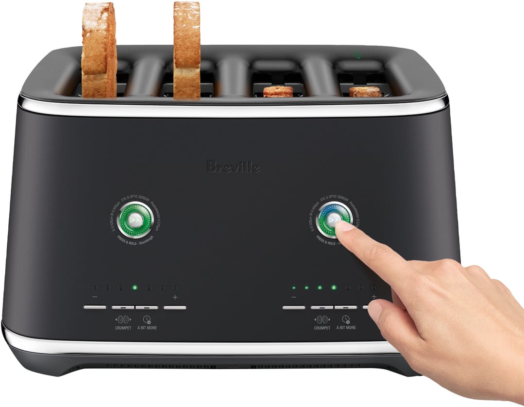 Breville the Eye Q 870 Auto 4 Slice Toaster - Black Truffle BTA870BTR