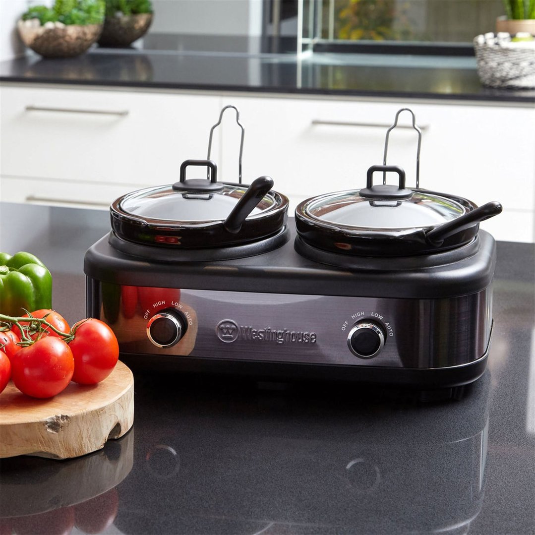 Westinghouse Slow Cooker 2 x 2.5L Ceramic Pots Auto Function WHSC06KS