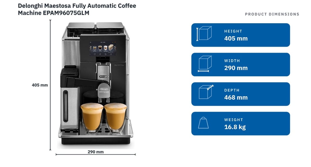 Delonghi Maestosa Fully Automatic Coffee Machine EPAM96075GLM