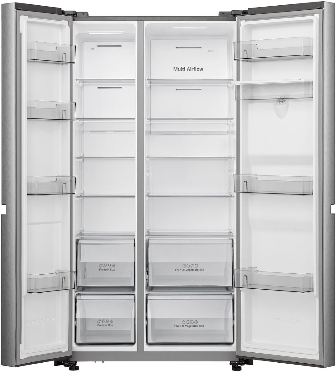 Hisense 649L PureFlat Side by Side Fridge, Silver HRSBS649SW