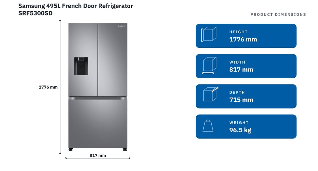 Samsung 495L French Door Refrigerator SRF5300SD