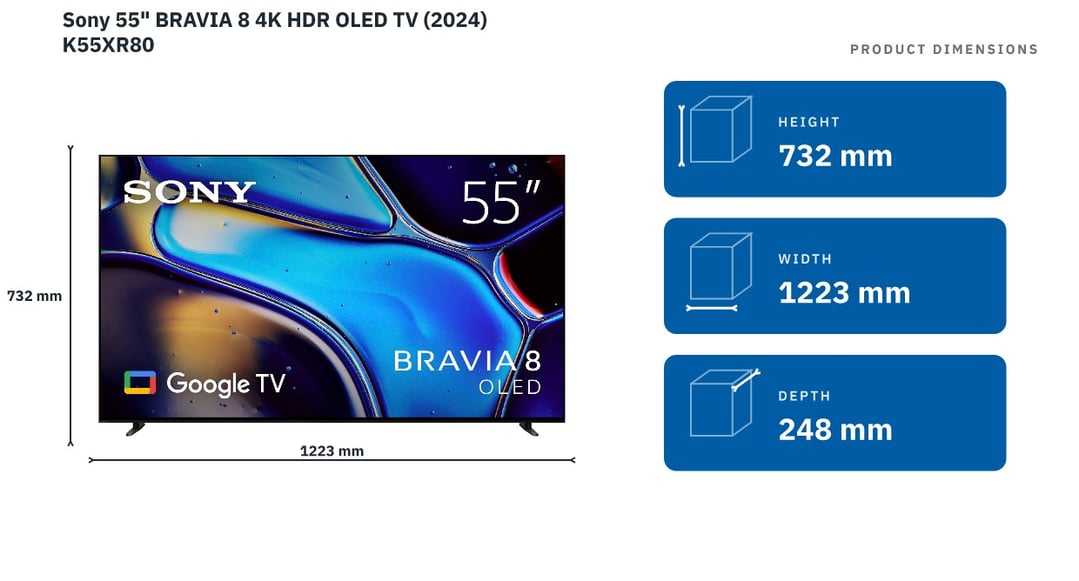 Sony 55" BRAVIA 8 4K HDR OLED TV (2024) K55XR80