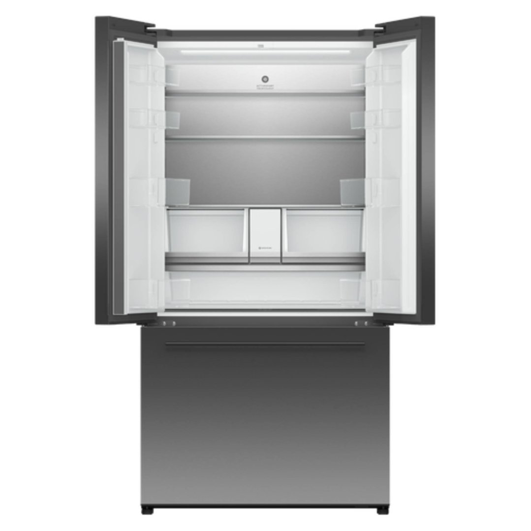 Fisher & Paykel 612L Series 7 French Door Refrigerator Freezer, Ice & Water, Black Stainless Steel RF600ADUB1